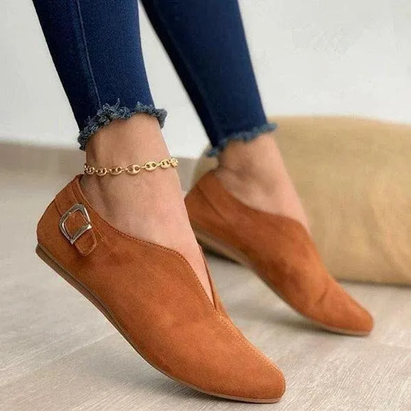 Creamtopmall Pointed Toe Suede Flats Shoes
