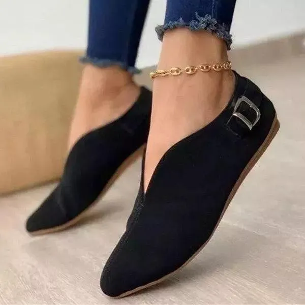 Creamtopmall Pointed Toe Suede Flats Shoes
