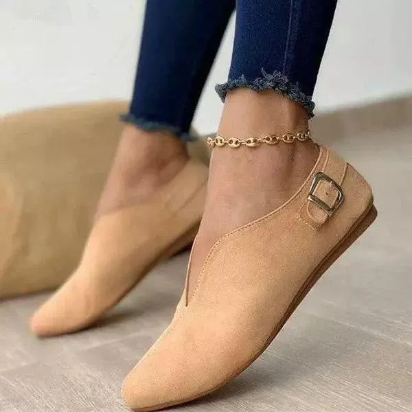 Creamtopmall Pointed Toe Suede Flats Shoes