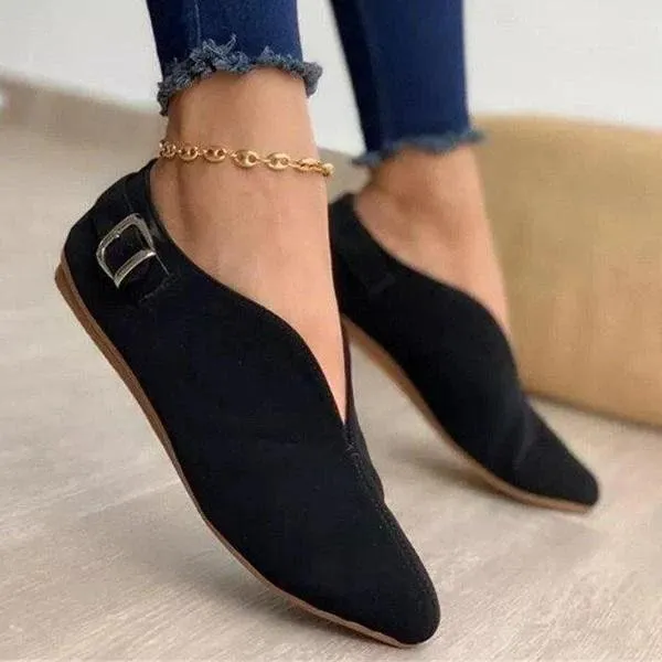 Creamtopmall Pointed Toe Suede Flats Shoes