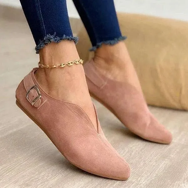 Creamtopmall Pointed Toe Suede Flats Shoes