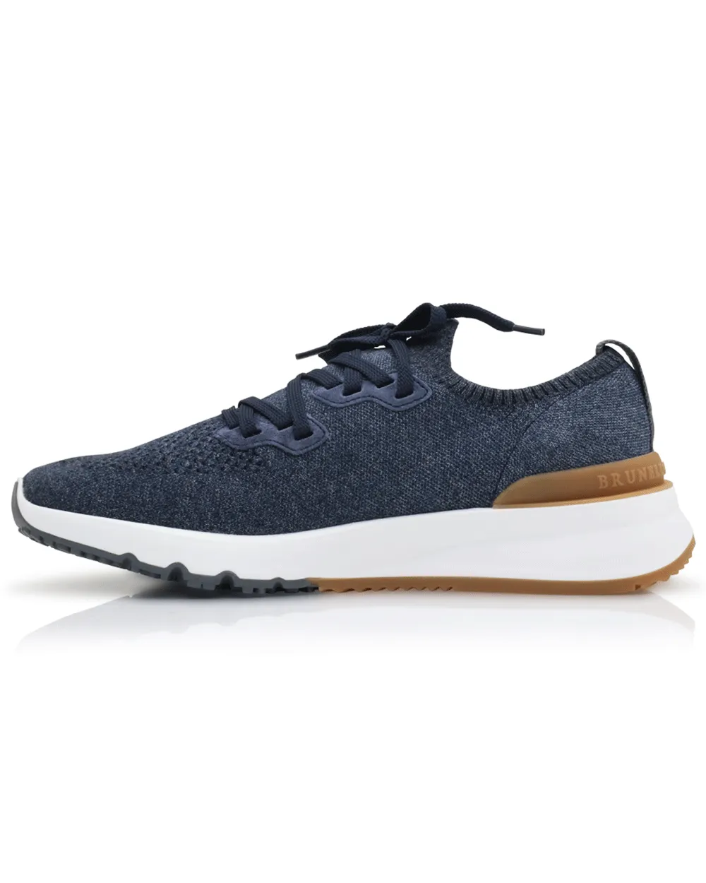 Cucinelli Knit Sneaker in Navy and Grey