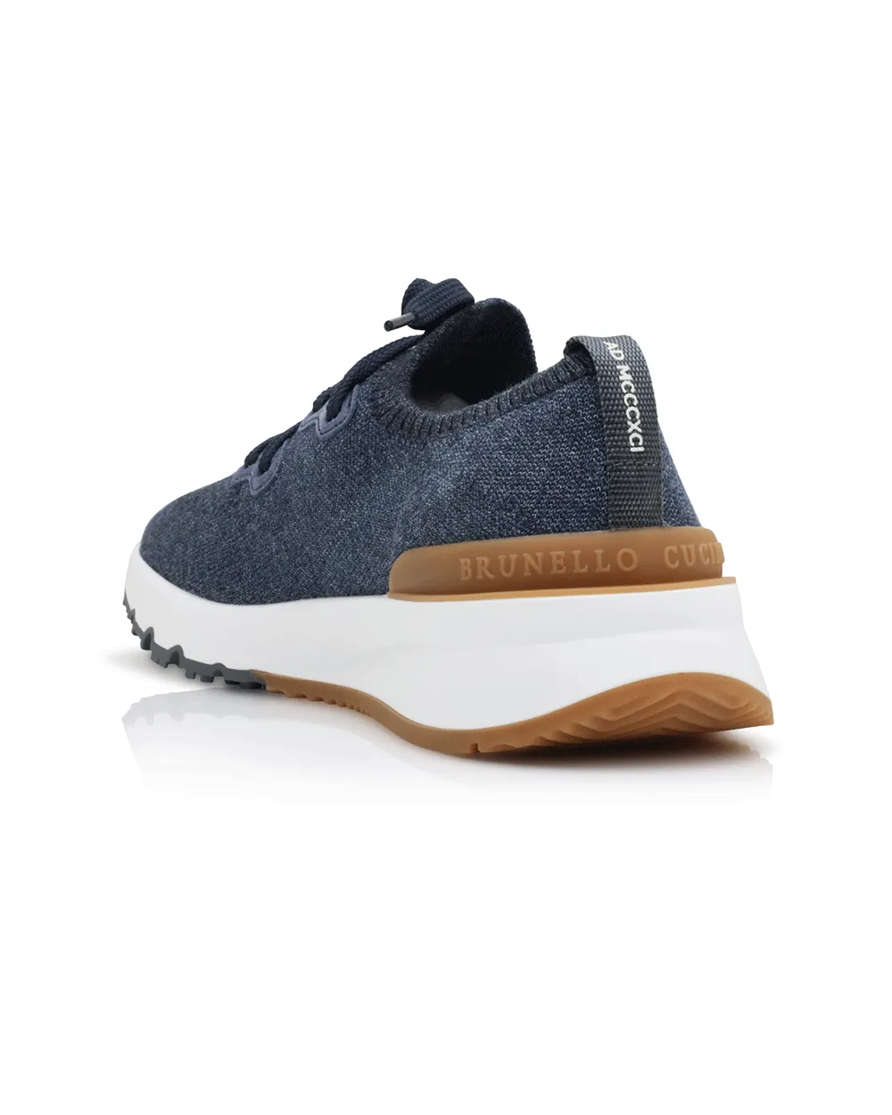 Cucinelli Knit Sneaker in Navy and Grey