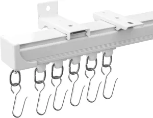 Curtain Tracks Ceiling Wall Mounted Heavy-Duty Curtains Rails Room Divider Track for Living Bedroom Shower White 3FT To 12FT