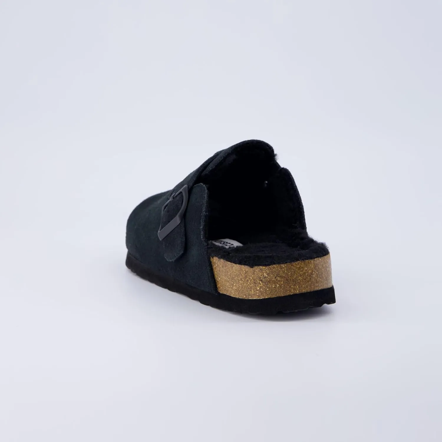 CUSHIONAIRE Women's Hana Cork footbed clog with Genuine Leather upper, Faux Fur lining, and  Comfort