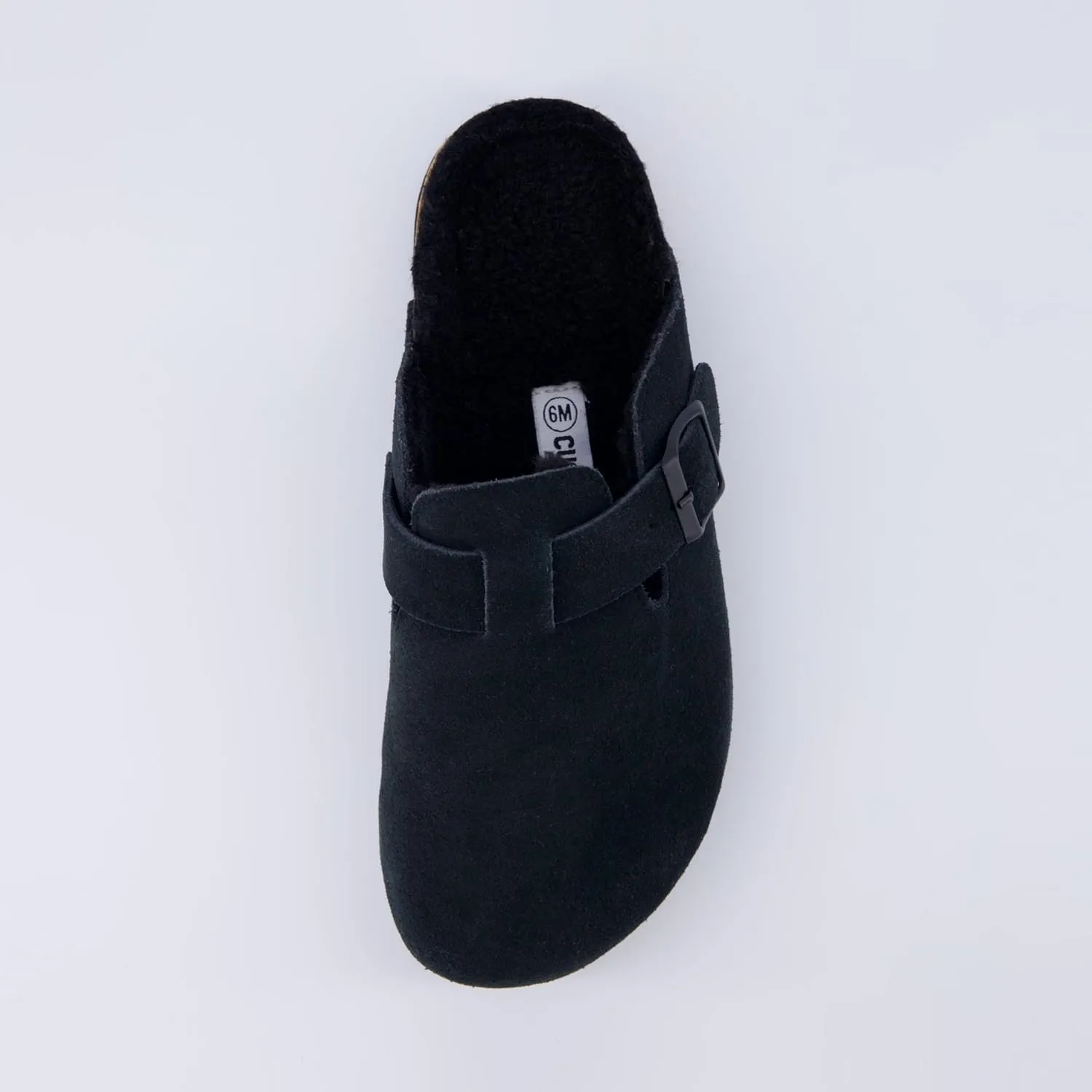 CUSHIONAIRE Women's Hana Cork footbed clog with Genuine Leather upper, Faux Fur lining, and  Comfort