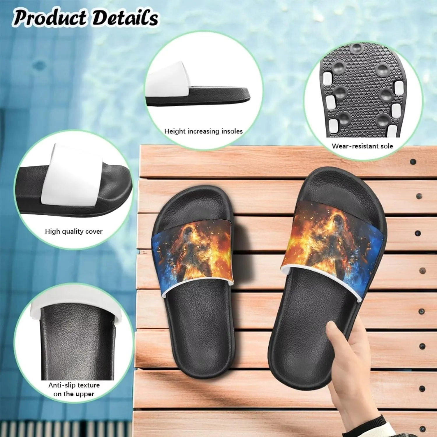Cute Animals Summer Slippers for Boys Girls Indoor Kids Slide Sandals Comfort Cushion Footbed House Slipper