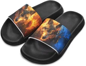Cute Animals Summer Slippers for Boys Girls Indoor Kids Slide Sandals Comfort Cushion Footbed House Slipper