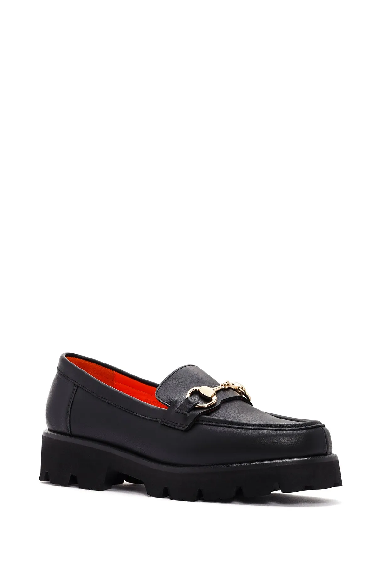 Derimod Flex Kadın Siyah Deri Maskülen Loafer