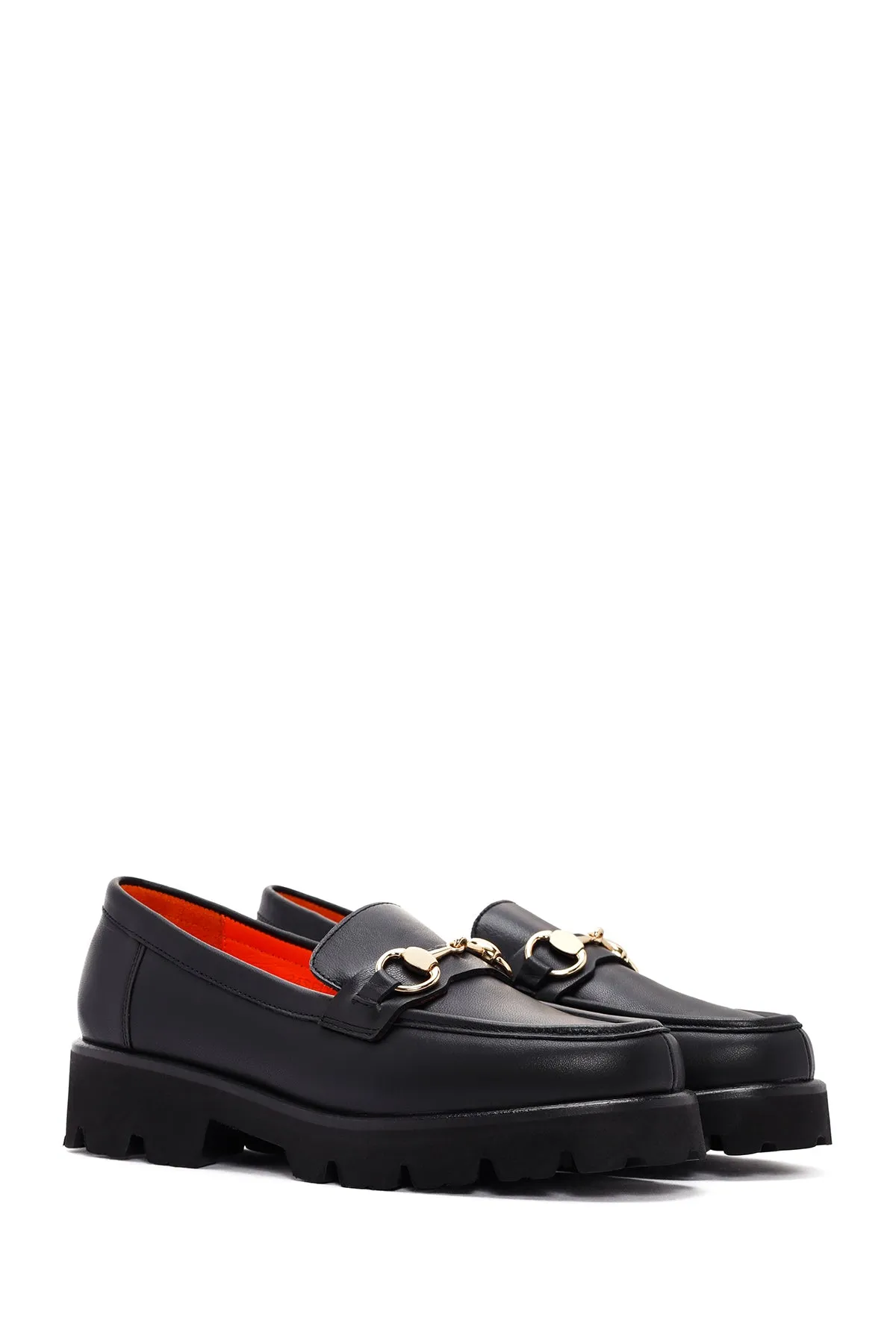 Derimod Flex Kadın Siyah Deri Maskülen Loafer