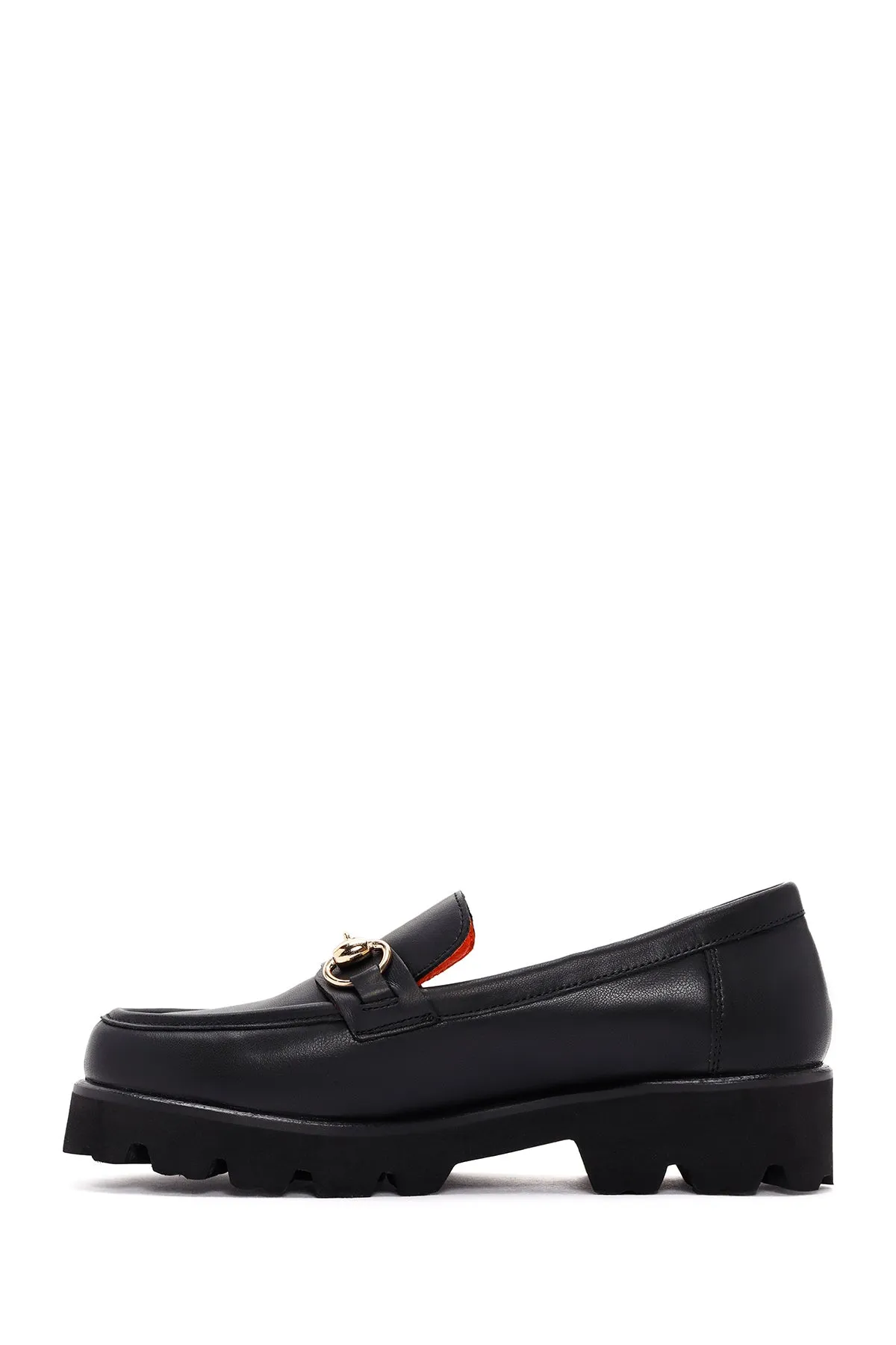 Derimod Flex Kadın Siyah Deri Maskülen Loafer