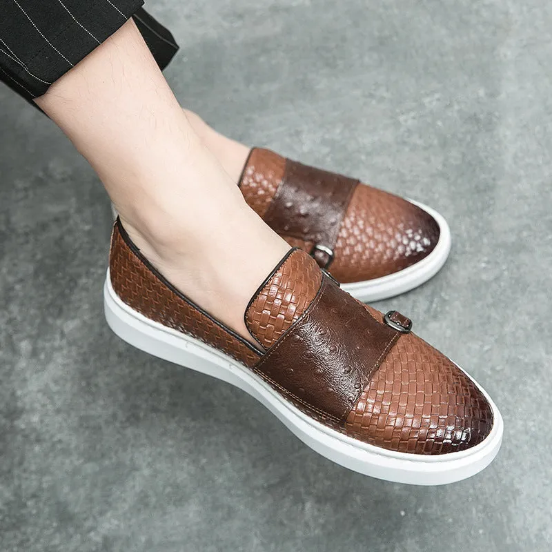 Designer leather one-pedal loafer