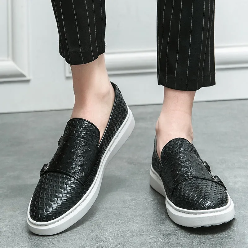 Designer leather one-pedal loafer