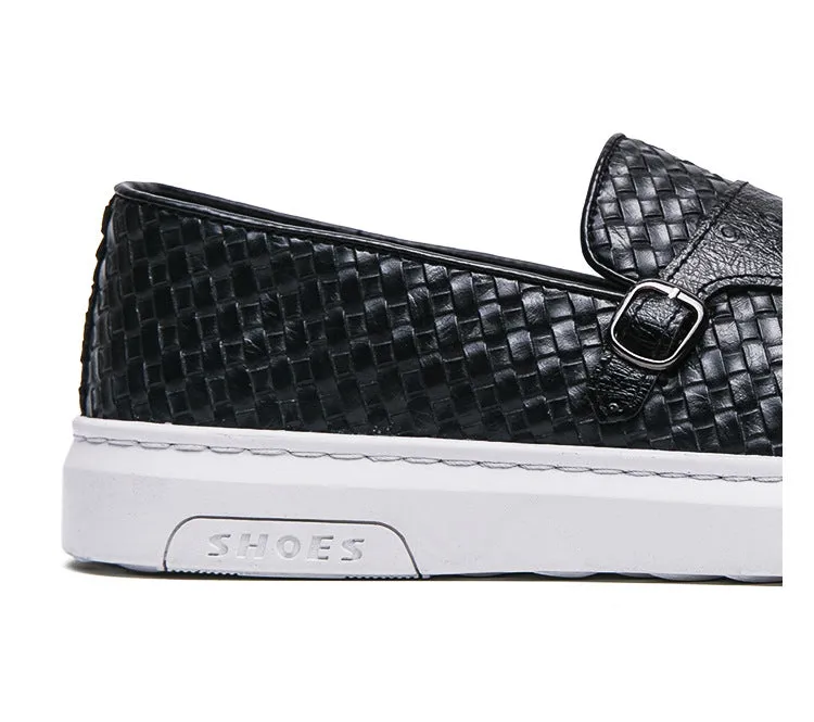 Designer leather one-pedal loafer