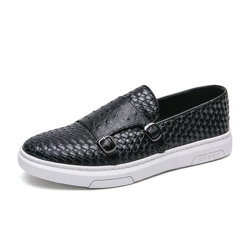 Designer leather one-pedal loafer