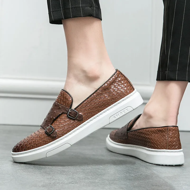 Designer leather one-pedal loafer