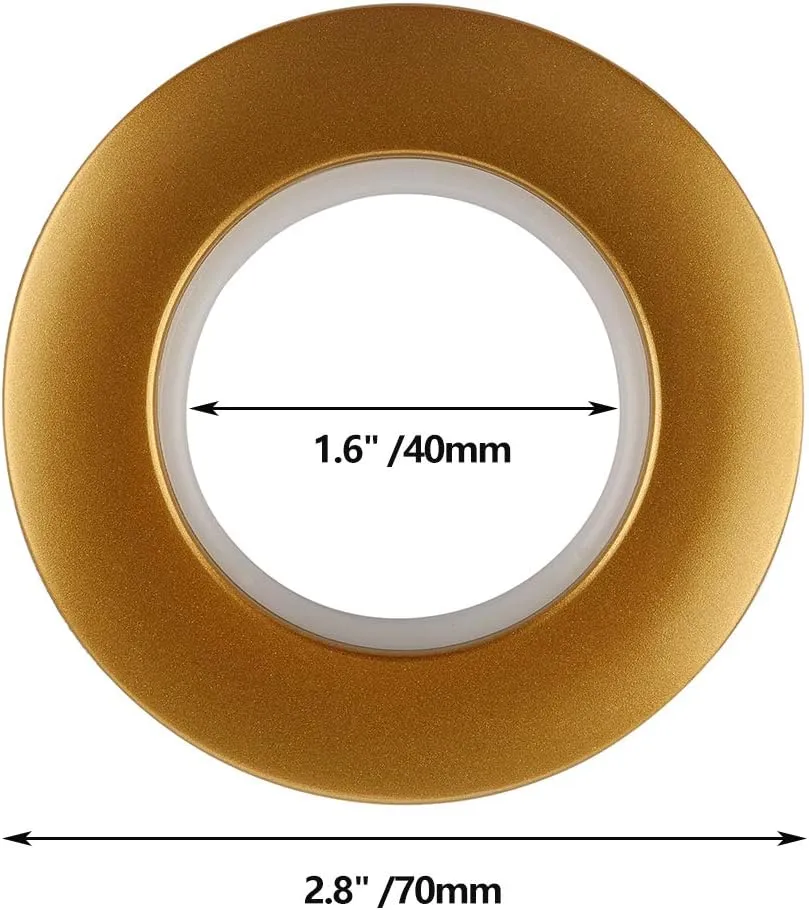 DeSS 48 Pack Curtain Grommets 1-9/16"(40mm) Inner Diameter Plastic Curtain Rings Nanoscale Low Noise Roman Ring (Matte Gold)