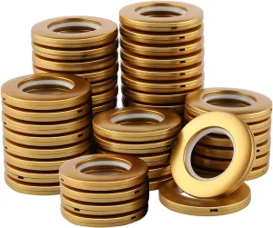 DeSS 48 Pack Curtain Grommets 1-9/16"(40mm) Inner Diameter Plastic Curtain Rings Nanoscale Low Noise Roman Ring (Matte Gold)