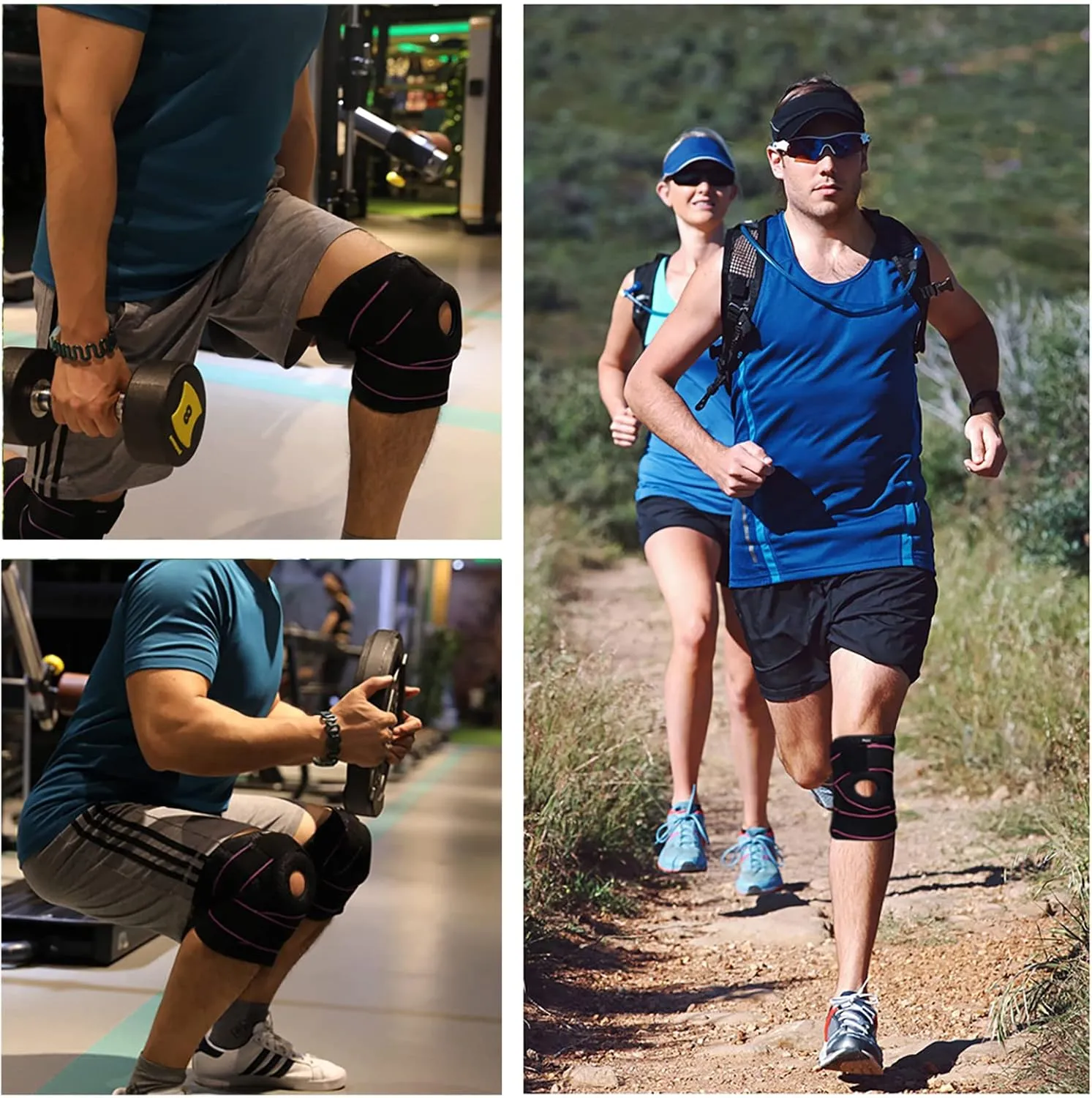 DOUFURT Knee Brace for Women & Men Meniscus Tear, Plus Size Knee Braces for Knee Pain Relief, Arthritis, Compression Knee Support Side Stabilizers