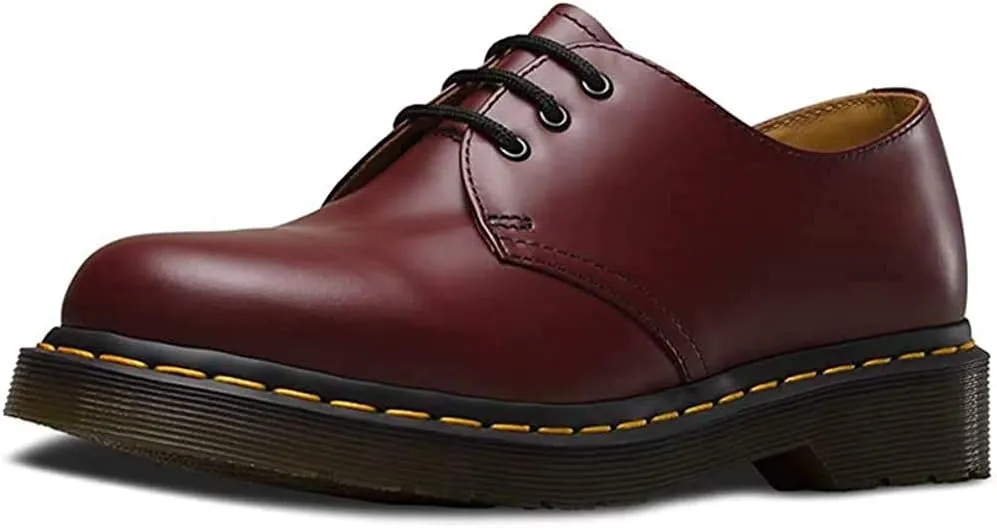 Dr. Martens 1461 3-Eye Gibson Lace-Up,Cherry Red Smooth,UK 3 (Women's 5) M US