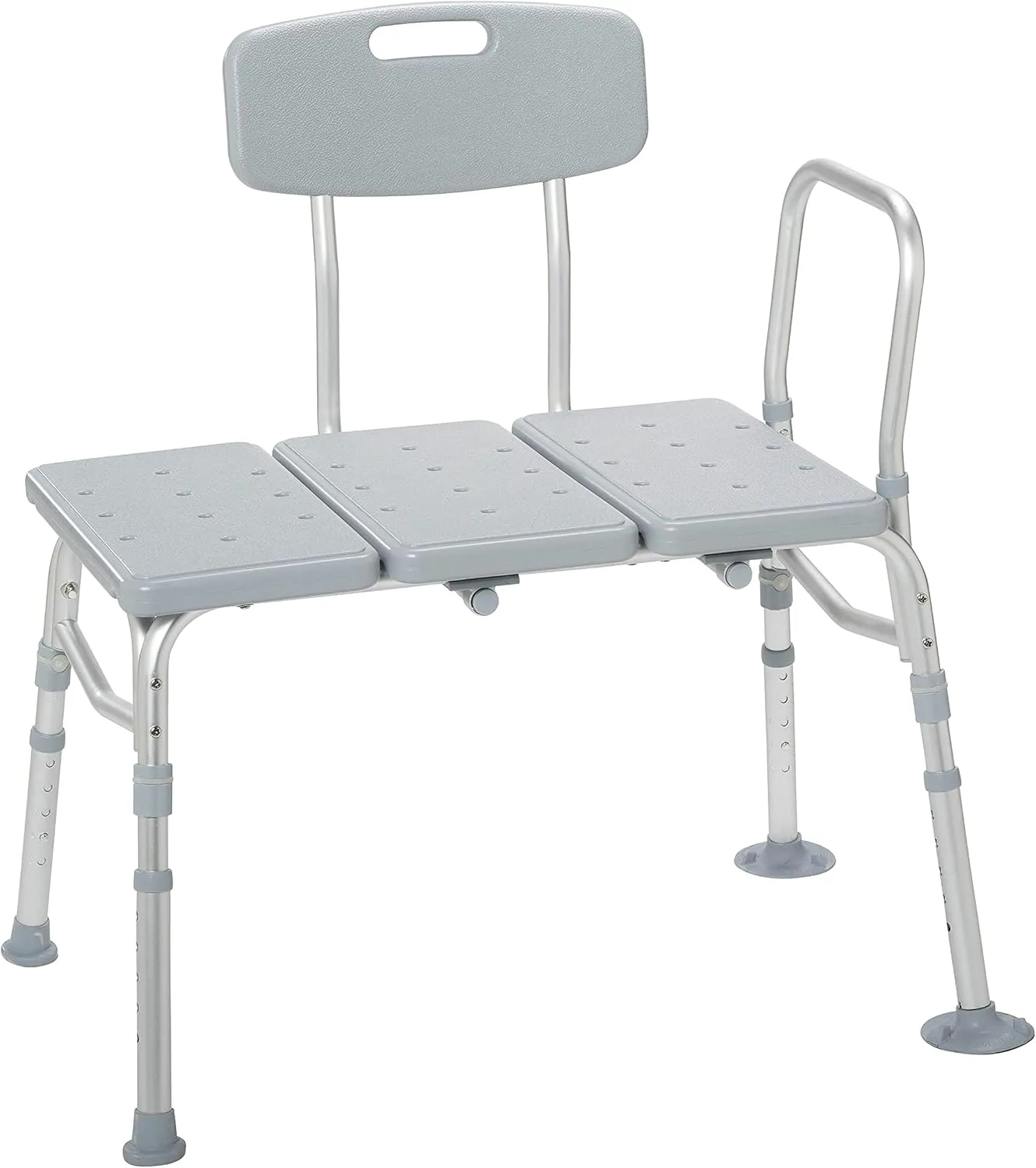 Drive Medical 12011KD-1 Tub Transfer Bench For Bathtub, Height Adjustable Shower Bench with Backrest, Shower Seat Shower Chair Bath Chair for Elderly, Seniors, Arm Support for Transfer, 400 Weight Cap