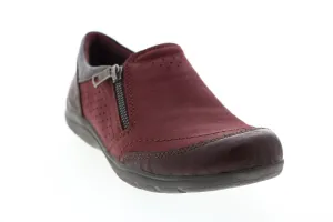 Earth Origins Randall Womens Red Nubuck Zipper Loafer Flats Shoes