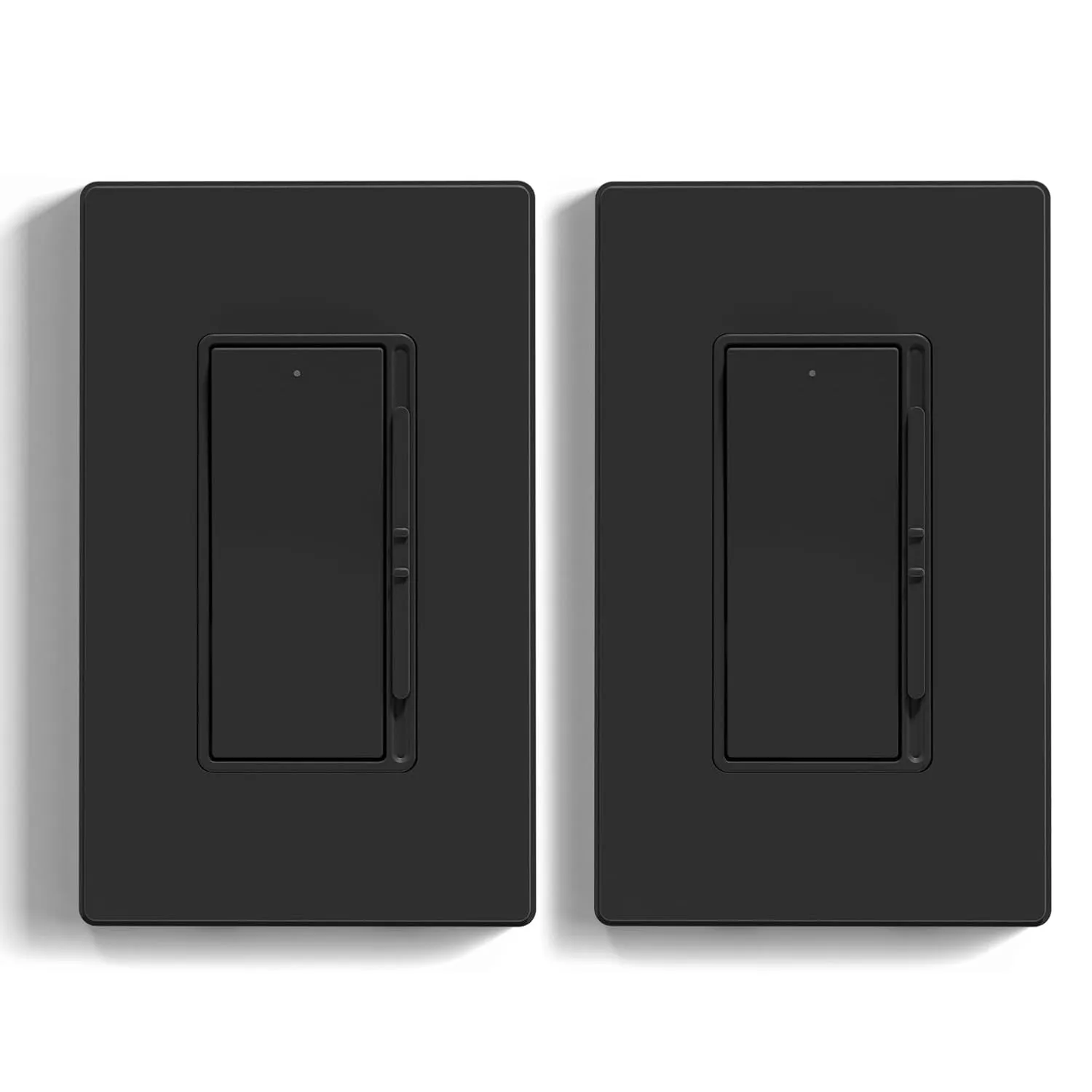 ELEGRP Digital Dimmer Light Switch for 300W Dimmable LED/CFL Lights and 600W Incandescent/Halogen, Single Pole/3-Way LED Slide Dimmer Light Switch, Wall Plate Included, UL Listed, 2 Pack, Matte Black
