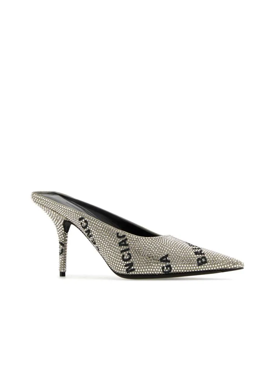 Embellished Square Knife Mules