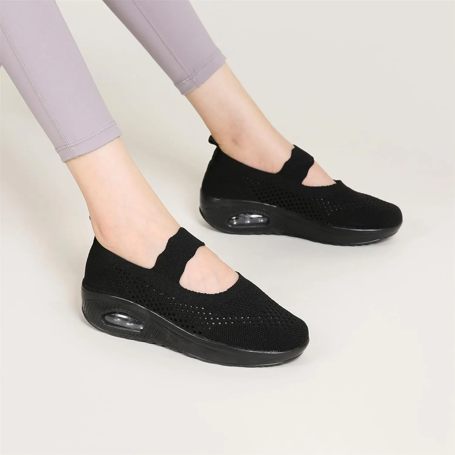 EnllerviiD Women Nurse Sneakers Platform Sneakers Air Cushion Walking Wedge Sneaker Food Service Shoes Ladies Toning Rocker Shoes