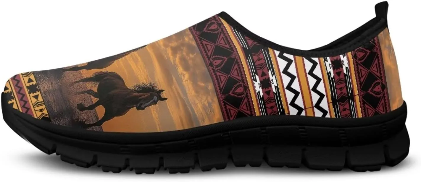 Ethnic Tribe Slip On Shoes for Men,Women Comfortable Leisure Slippers Elastic Black Outsole Walking Sneaker