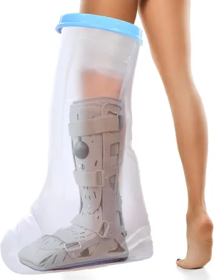 Extra Large - Adult calf Leg Waterproof Protector Cast Dressing Cover, XL Extra Wide Lower/Short Leg Cast Cover Watertight Bag for Shower,Surgery,Injury and Wound