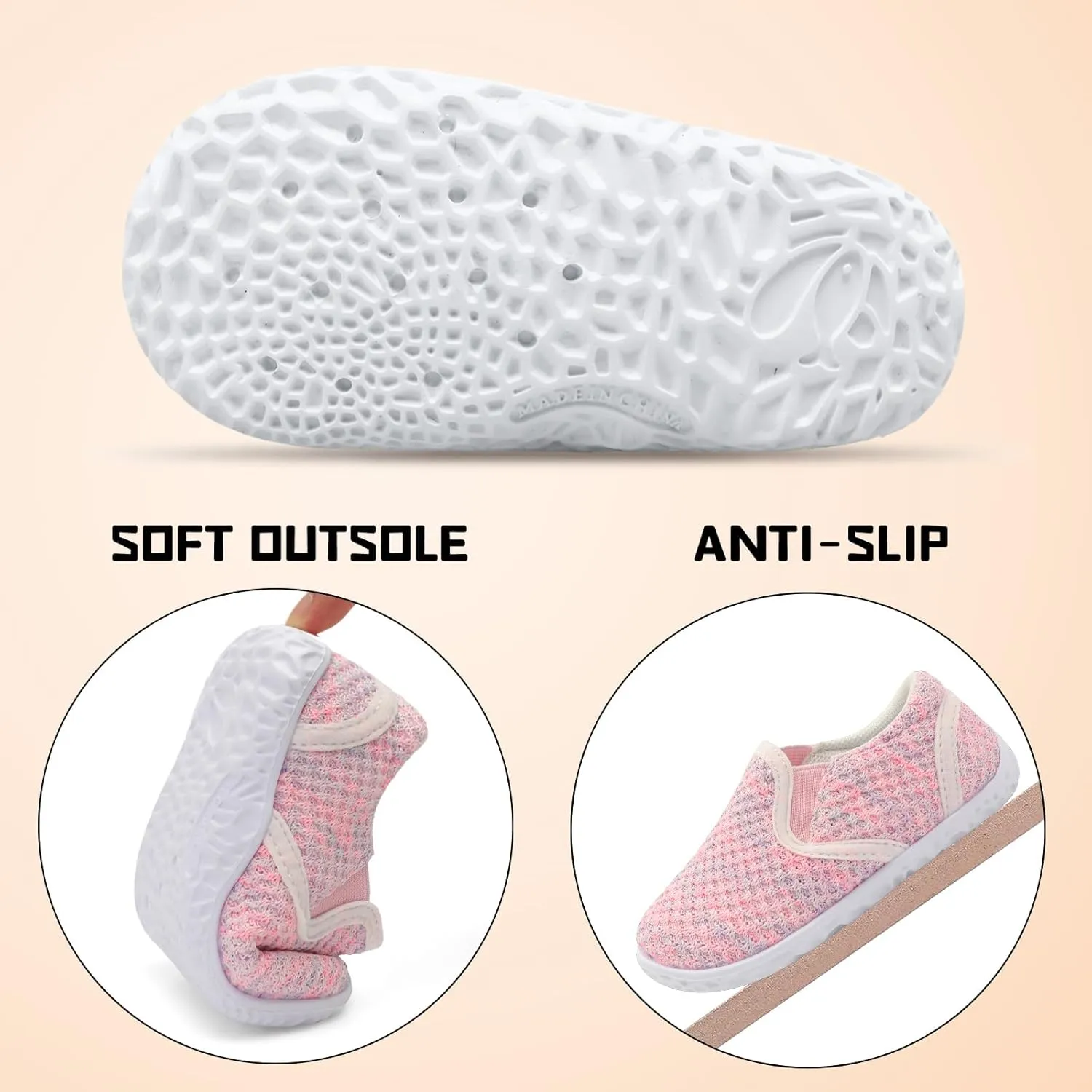 FEETCITY Unisex Baby Shoes Boys Girls Sneakers Infant Slip On First Walking Shoes Toddler Casual Star Sneaker Crib Shoes