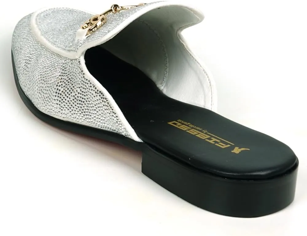 FI-7551 Suede Rhinestones Slides