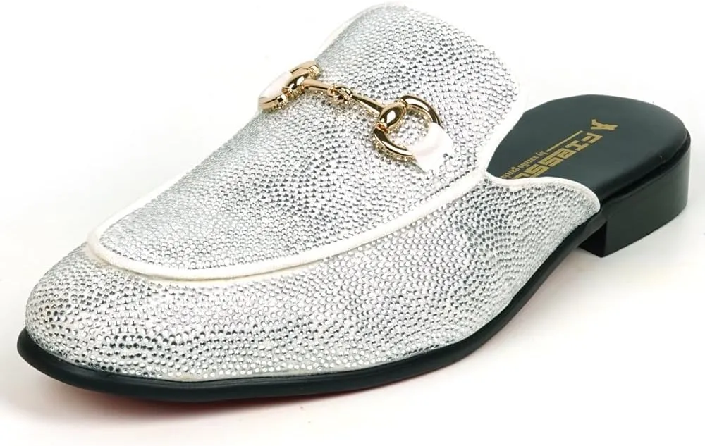 FI-7551 Suede Rhinestones Slides