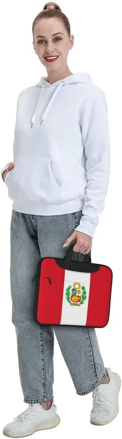 Flag of Peru Print Practical Laptop Case Laptop Bag - Stylish Messenger Bag & Laptop Shoulder Bag