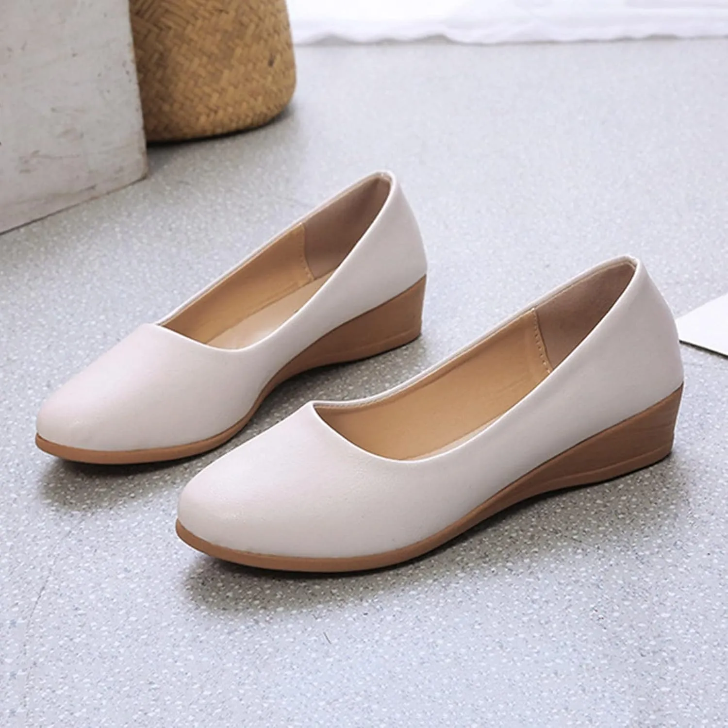 Fleece Lined Plaid Jacket Women Women Wedge Heel Mouth And Medium Single Shoes Fashion Round Dressy Low Heel Sandals
