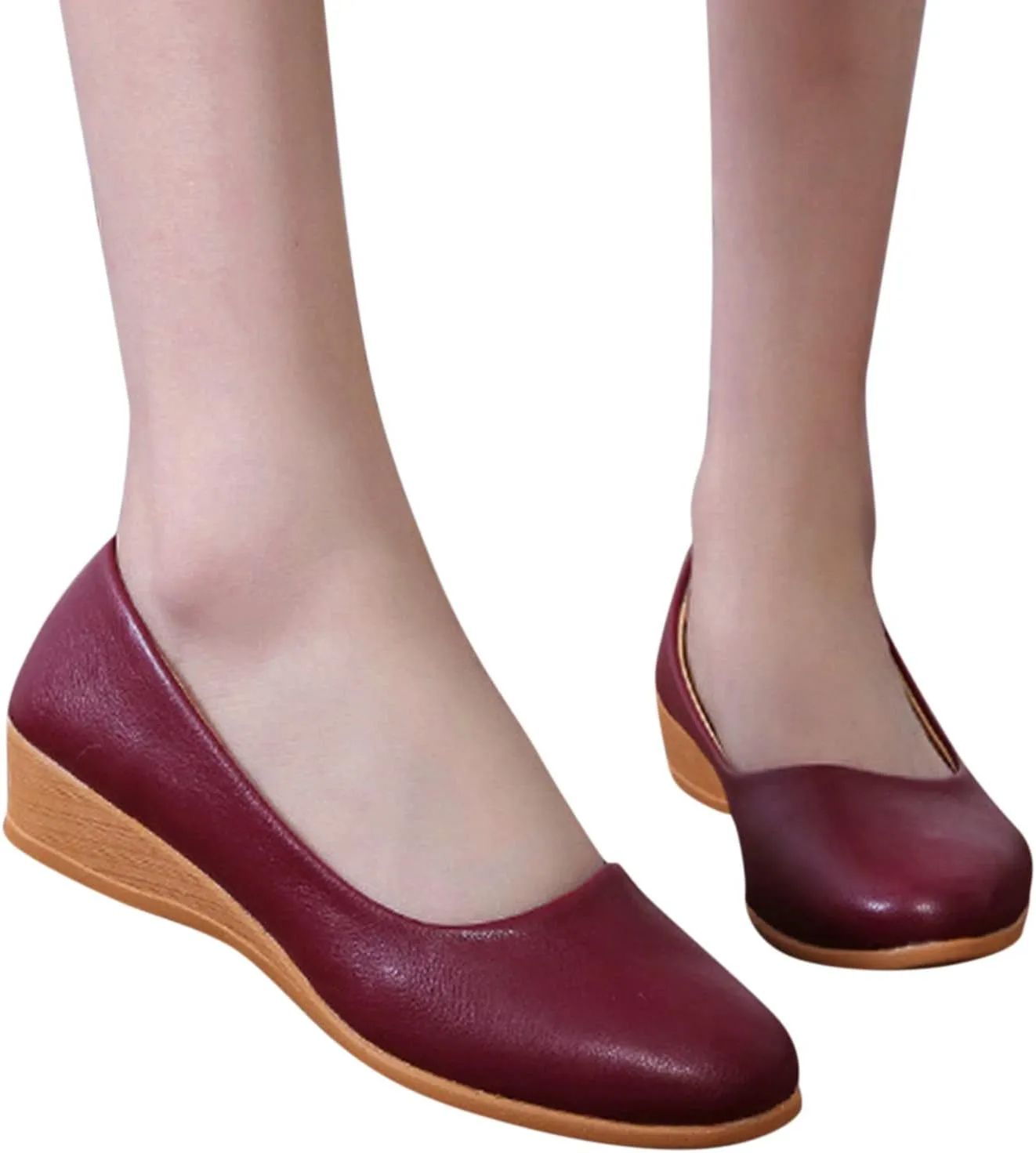 Fleece Lined Plaid Jacket Women Women Wedge Heel Mouth And Medium Single Shoes Fashion Round Dressy Low Heel Sandals