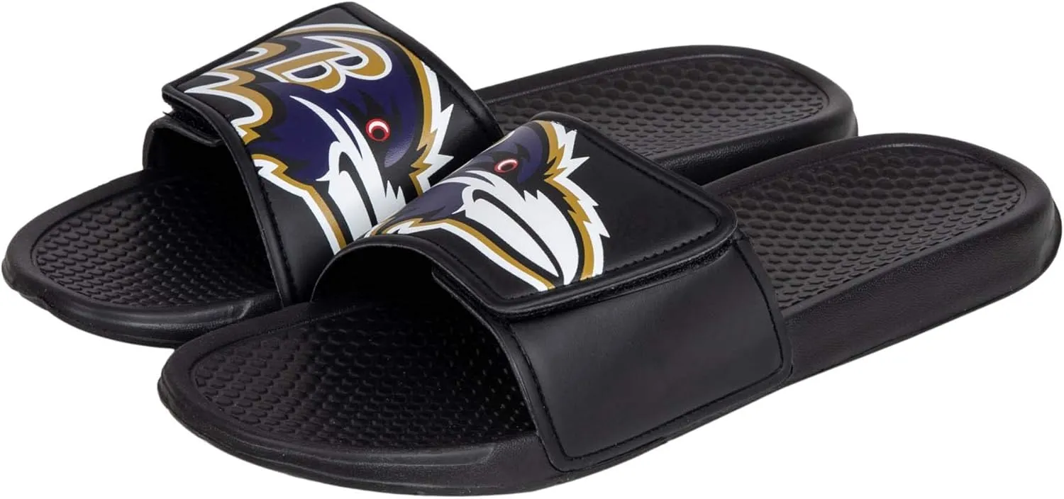 FOCO Men's NFL Team Logo Shower Sport Slide Flip Flop Sandals