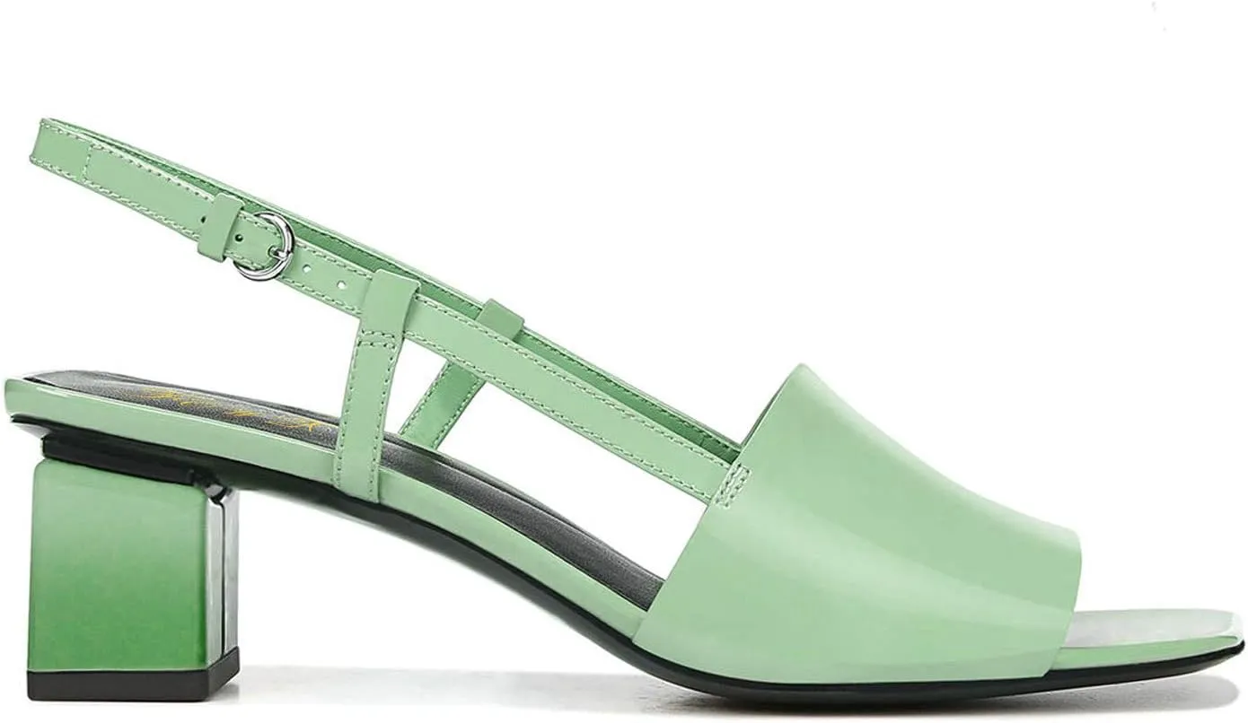 FOWT Women Gradient Color Mules Slingback Open Square Toe Mules Backless Cube Heels Ankle Buckles Strap Pumps Mid Chunky Heels Patent Leather Shoes s Fall Party Daily Shoes Size 4-16 US