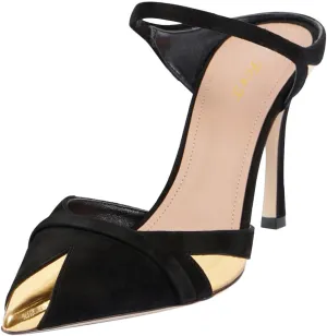 FOWT Women Pointed Toe Slip on Mules Backless Stiletto High Heel Sandals Fashion Two Tone Slipper Shoes Size 4-16 US