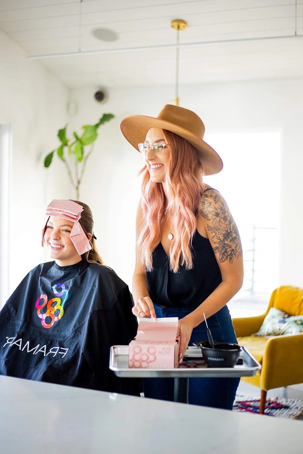 Framar Rosé Hair Foils For Highlighting - Pop Up Hair Foil, Highlight Foils For Hair, Aluminum Foil Sheets, Salon Foils For Hair Stylist, Hair Dye Supplies, Non Slip 500 Pop Up Foil Sheets