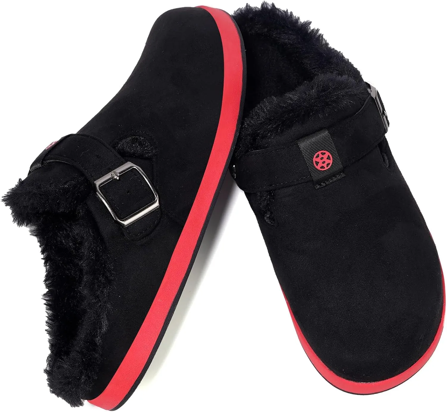 Fur Lined Clogs for Women Men | Suede Winter Slippers with Arch Support | Slip on Mules Potato Shoes with Removable Cushion Footbed | Warm Home House Shoes