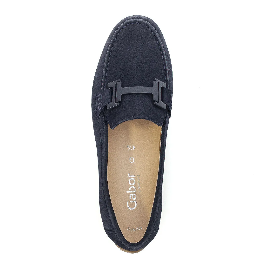 GABOR Blå nubuck loafer, med spænde