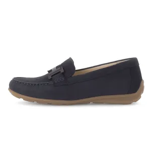 GABOR Blå nubuck loafer, med spænde