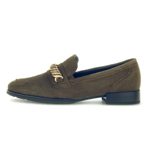 GABOR Oliven grøn ruskin d loafer m. bidsel