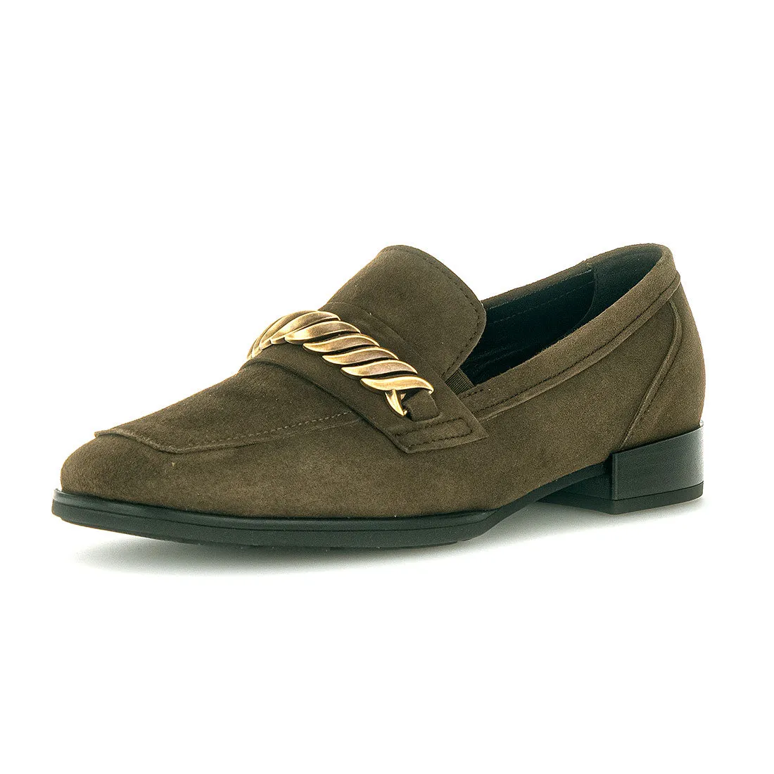 GABOR Oliven grøn ruskin d loafer m. bidsel