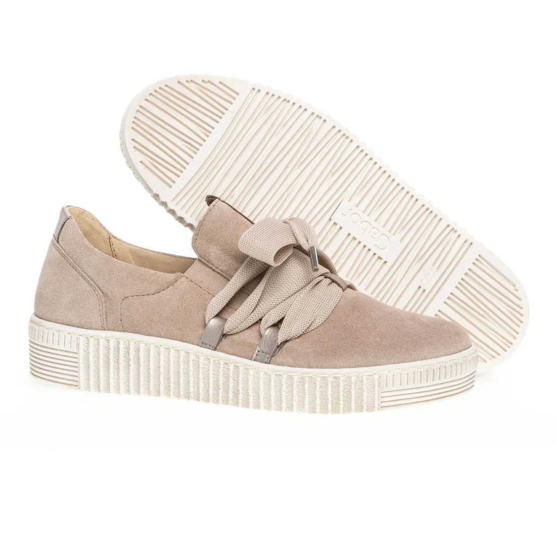 GABOR Sand ruskind stik i sneaker