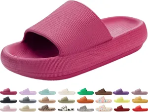 Genuine Pillow Slippers for Women and Men | House Slides Shower Sandals | Extremely Comfy | Cushioned Thick Sole | Cloud Slides | Lightweight Non-Slip Easy to Clean