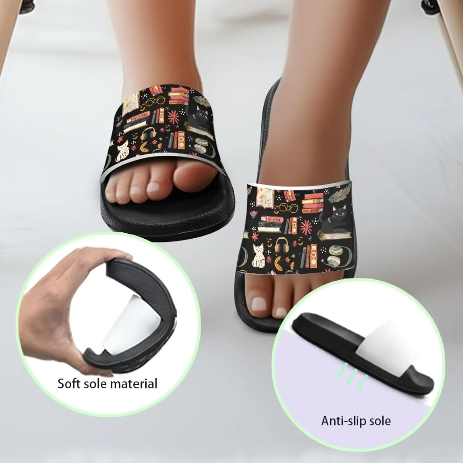 Girls Cloud Slides for Kids Cartoon Sandals Unisex Comfortable Non-slip Shower Shoes Thick Sole for Indoor & Outdoor Gifts