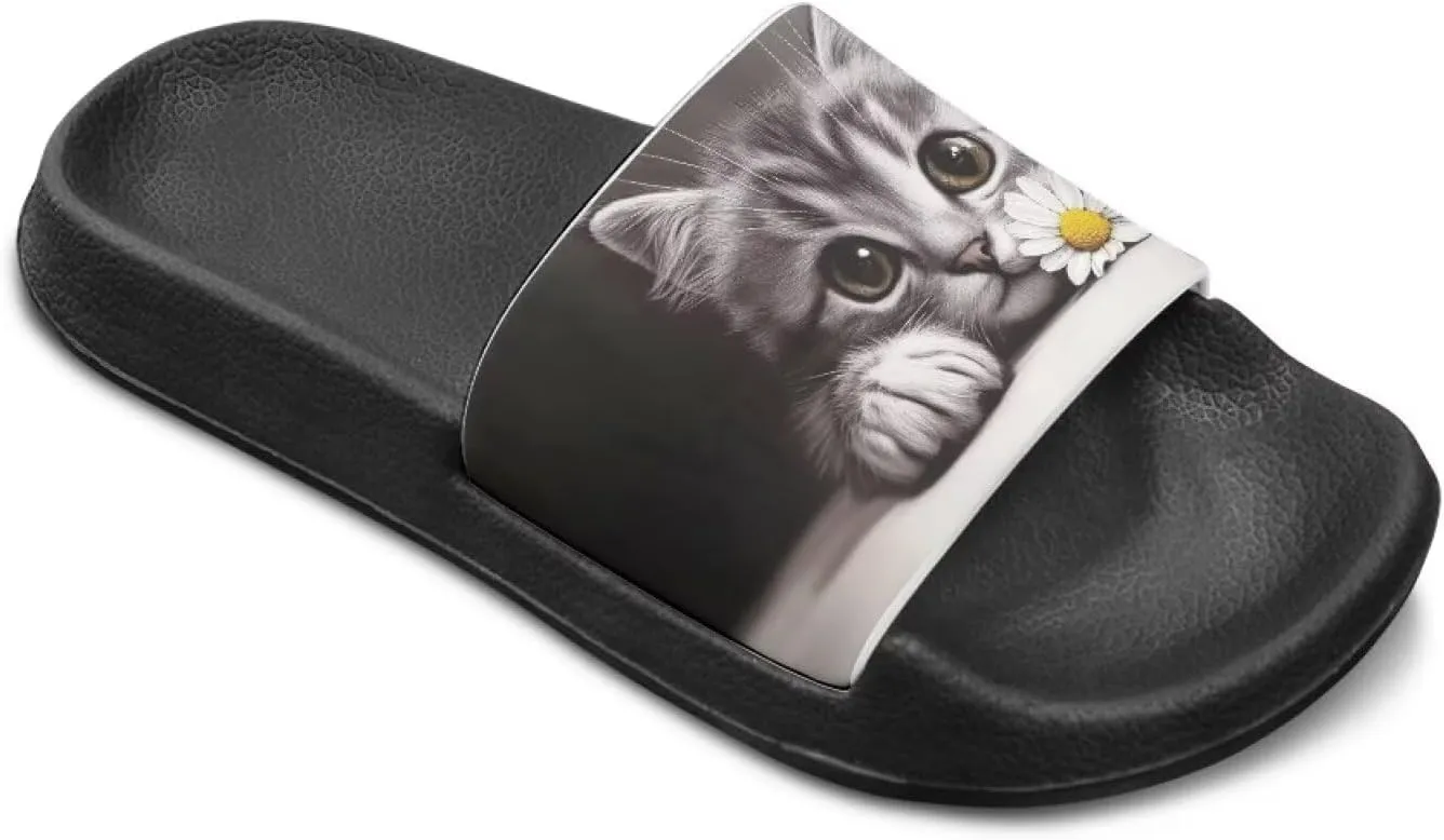 Girls Slide Sandals Lightweight Kids Summer Slippers with EVA Sole